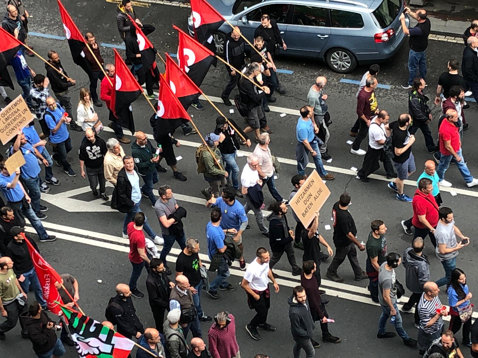 Bloque cenetista en la manifestación del 21 de junio, quinto día de huelga. / CNT BIlBAO